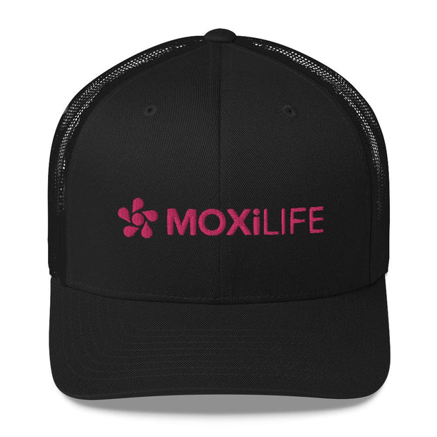 Moxilife Red Logo on Black Trucker hat